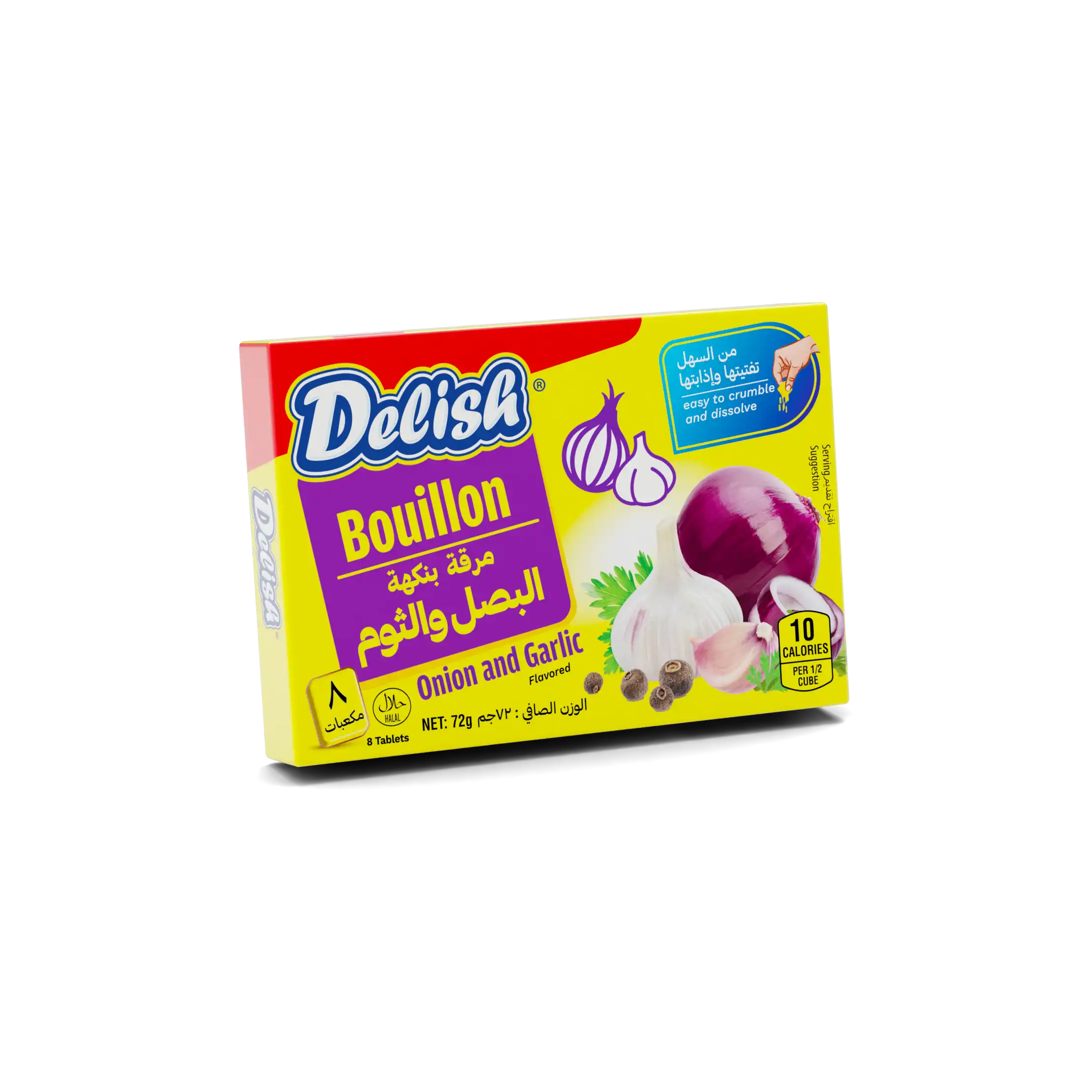 Delish Onion Garlic Bouillon 10g x8 (Carton)