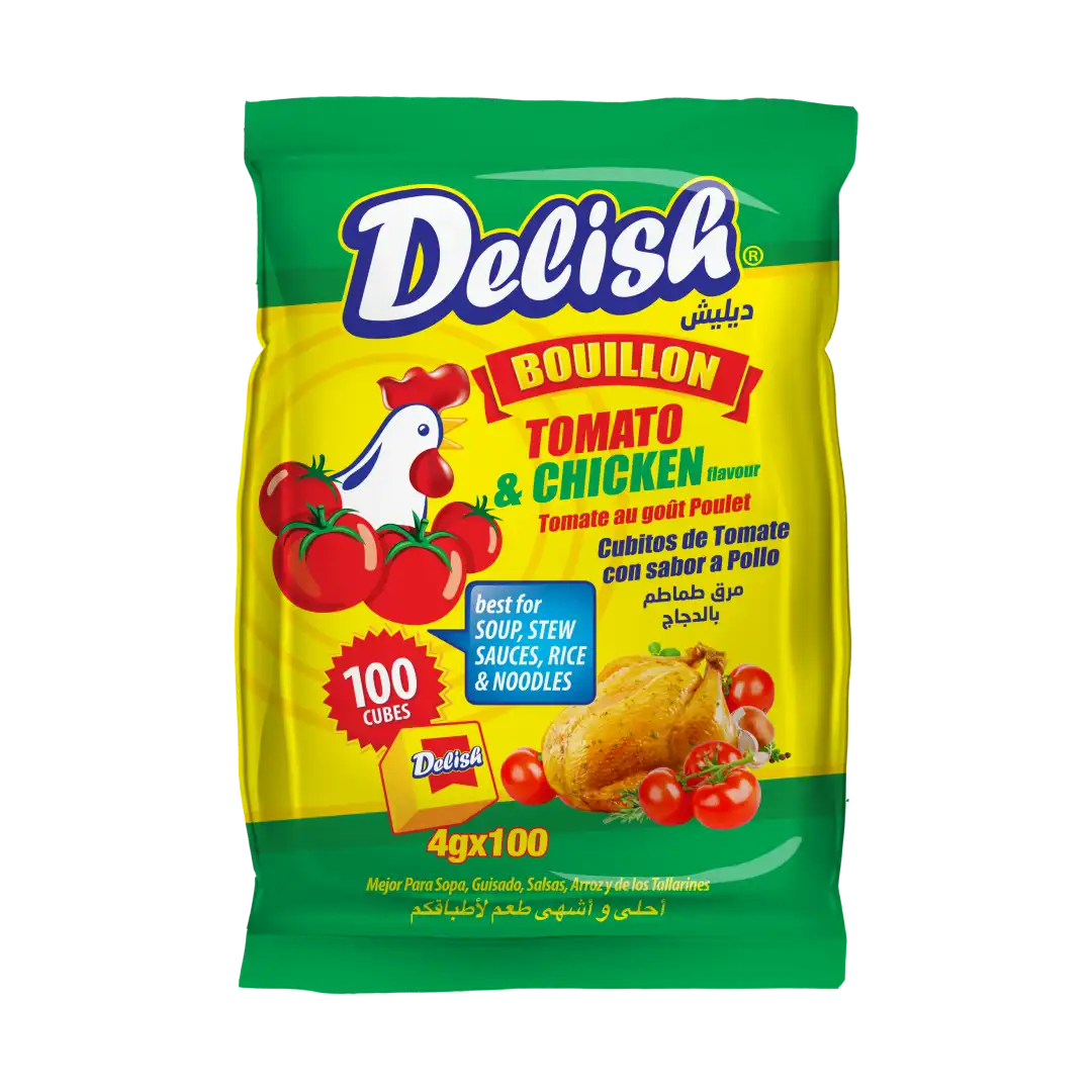 Delish Tomato Chicken Bouillon Cubes 4g x100 (Bag)