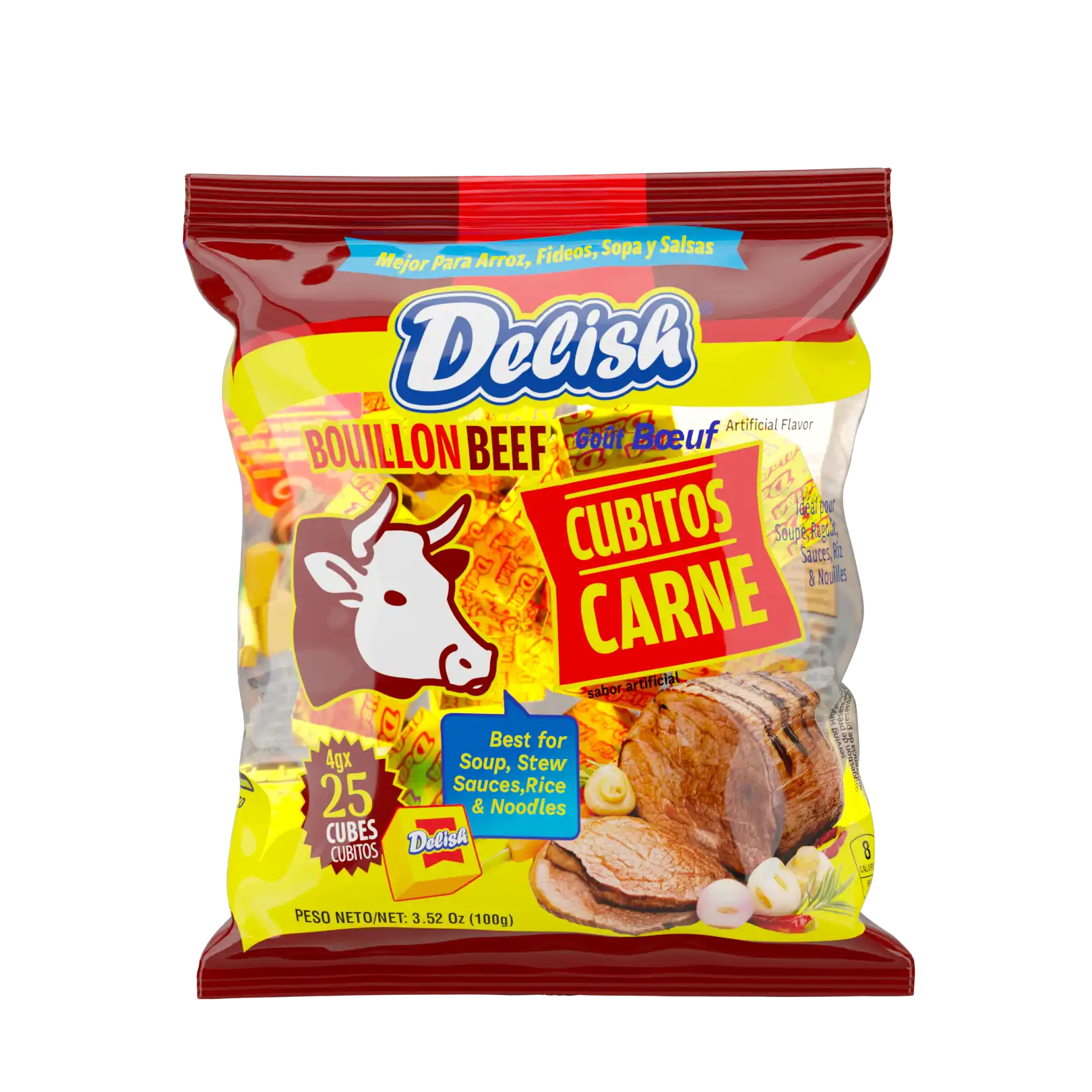Delish Beef Bouillon Cubes 4g x25 (Bag)