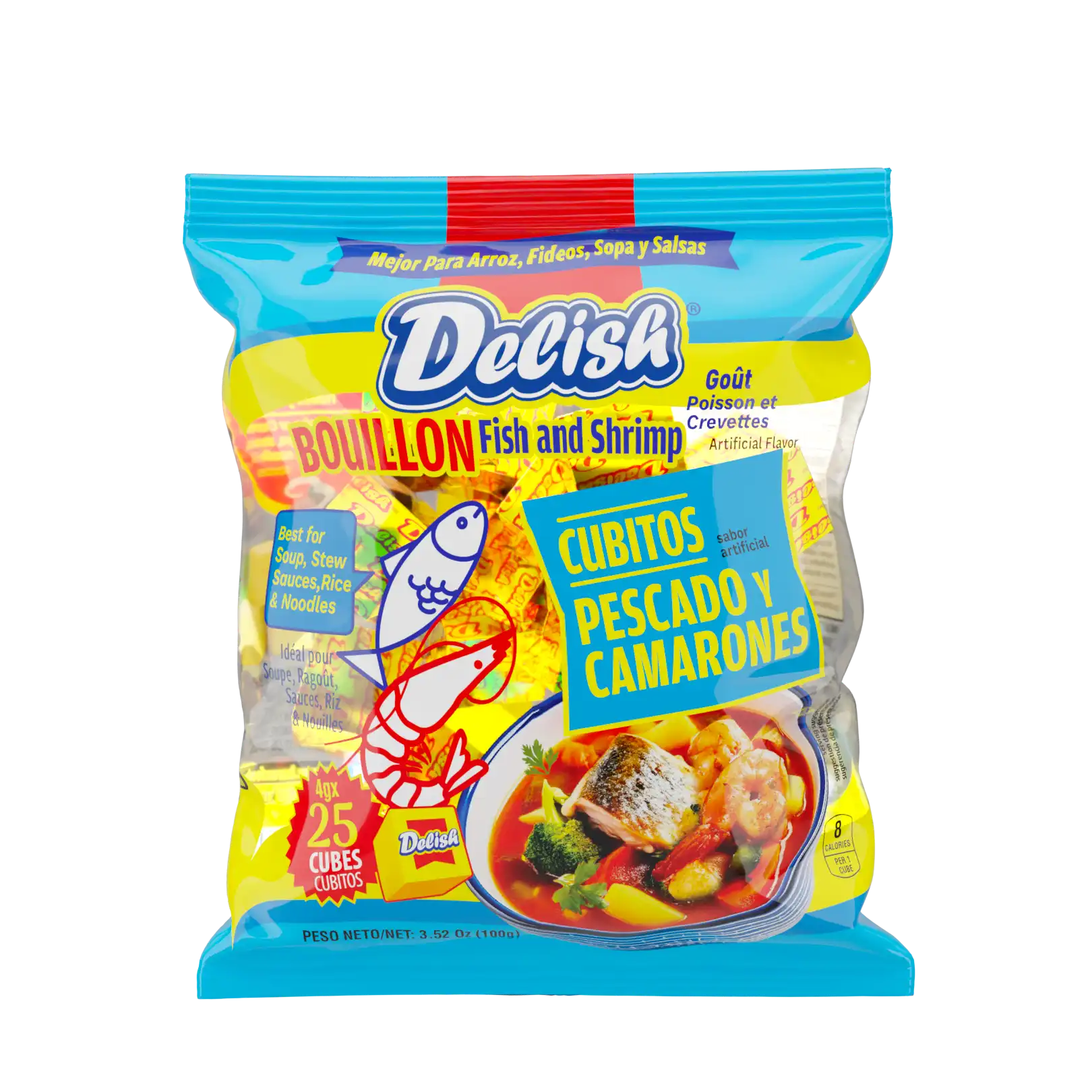 Delish Fish Shrimp Bouillon Cubes 4g x25 (Bag)