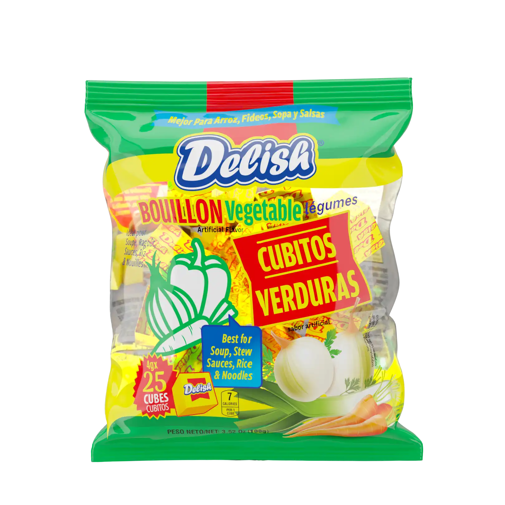Delish Vegetable Bouillon Cubes 4g x25 (Bag)