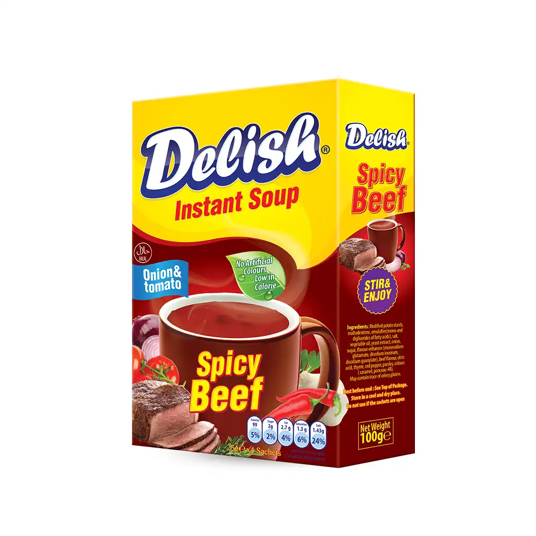 Delish Spicy Beef Instant Soup 25g (Sachet)