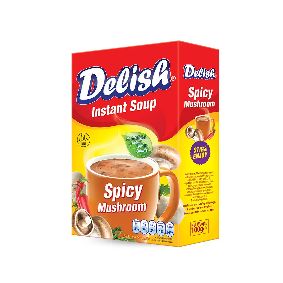 Delish Spicy Mushroom Instant Soup 25g (Sachet)